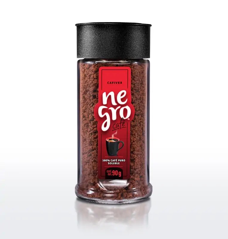 Cafiver Negro café soluble regular (12 frascos de 90g)