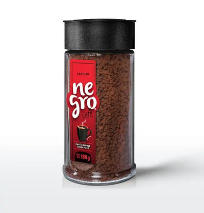 Cafiver Negro café soluble regular (12 frascos de 180g)