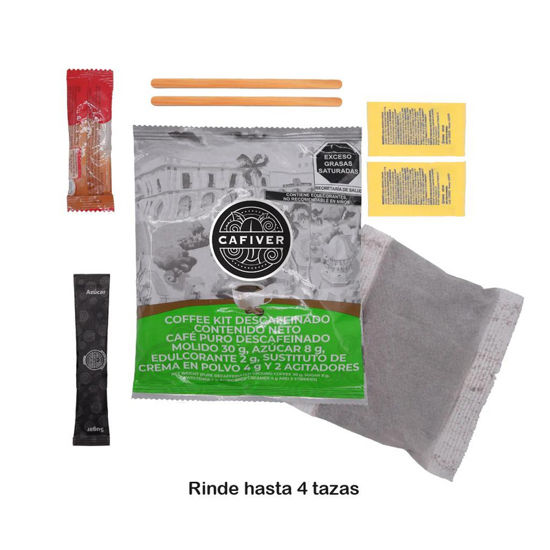 Cafiver Coffee kit descafeinado 100 piezas