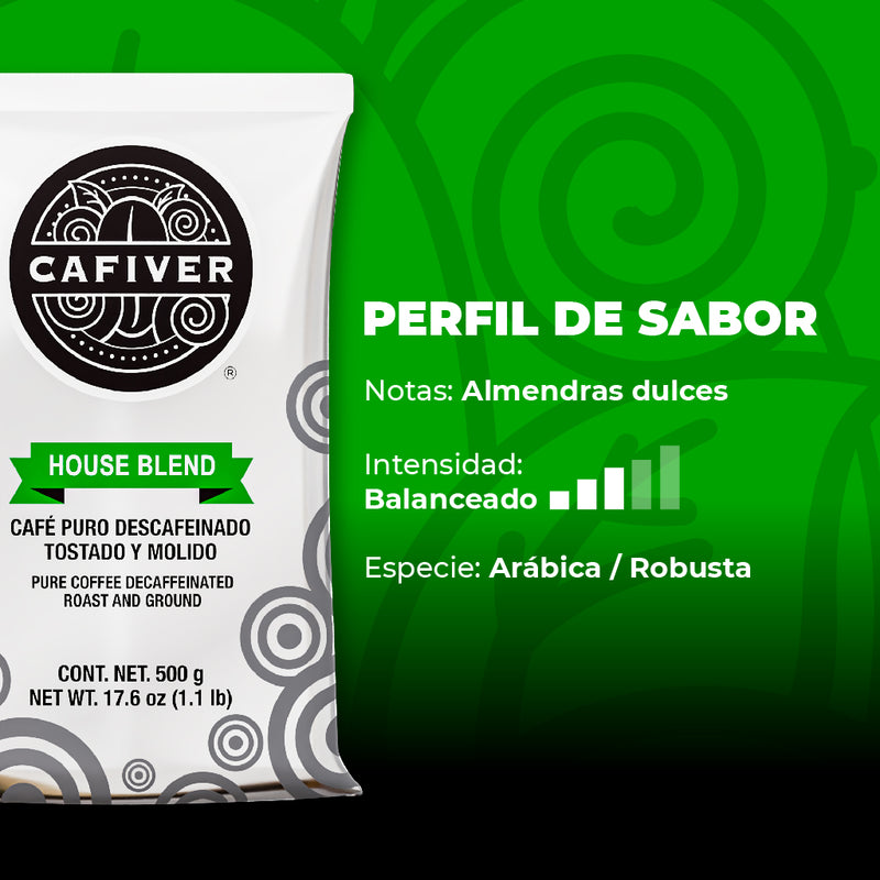 Cafiver House Blend Descafeinado Molido (500 g.)
