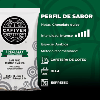 Cafiver Specialty Descafeínado Molido (500 grs.)