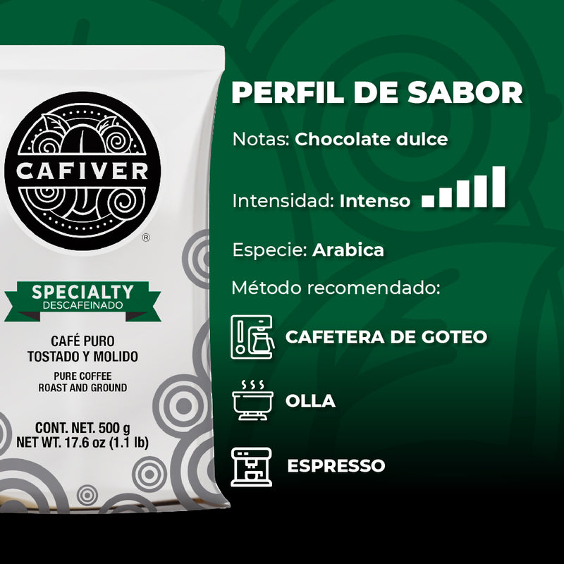 Cafiver Specialty Descafeínado Molido (500 grs.)